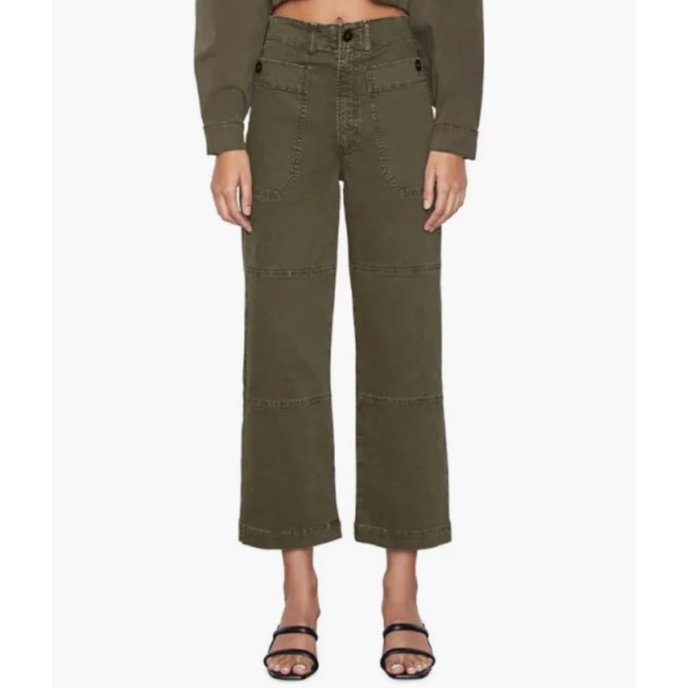 Frame Denim Olive Green Straight Leg Pants